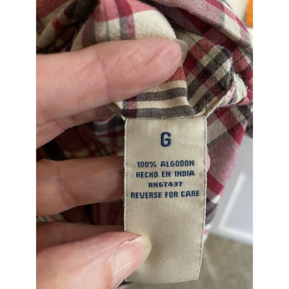 Ralph Lauren Polo Jeans Shirt Adult Large Red White Plaid Button Up Casual Mens - Picture 4 of 6